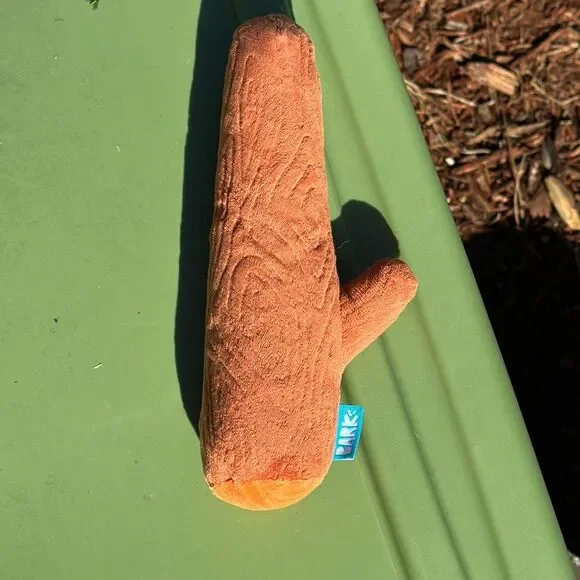 BarkBox Brown Stick Plush Dog Toy Medium 7.5” Squeaky Chew Toy - Picture 6 of 6